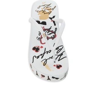 Karl Lagerfeld White and Black Sandals with Artistic Design